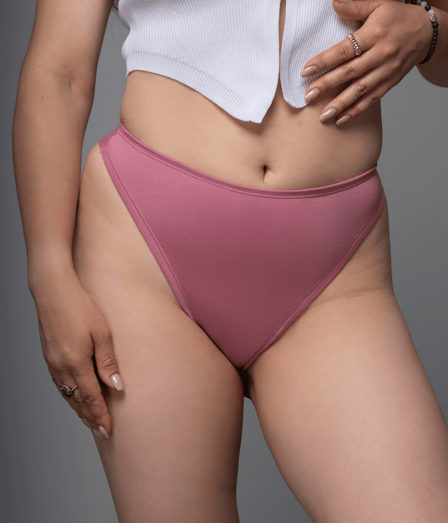 classic high waist in color: mauve pink