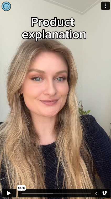 Video in which the product is explained