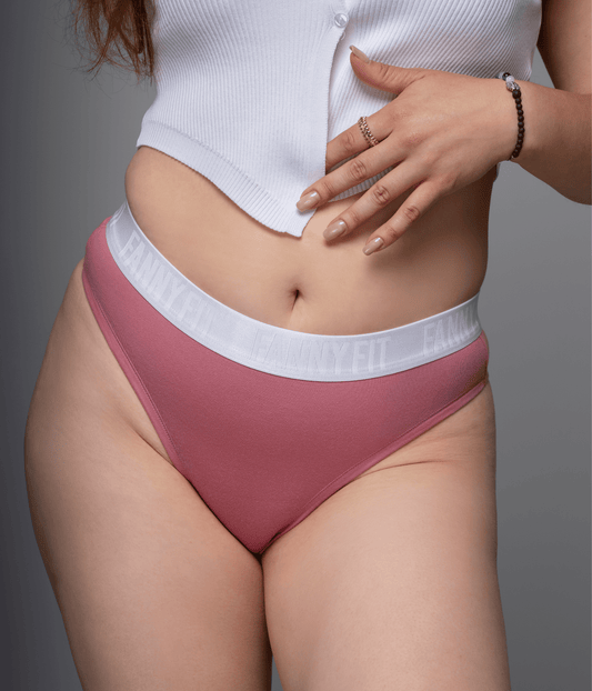 sporty thong mauve pink front photo