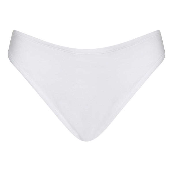 high waist thong front product photo in the color white