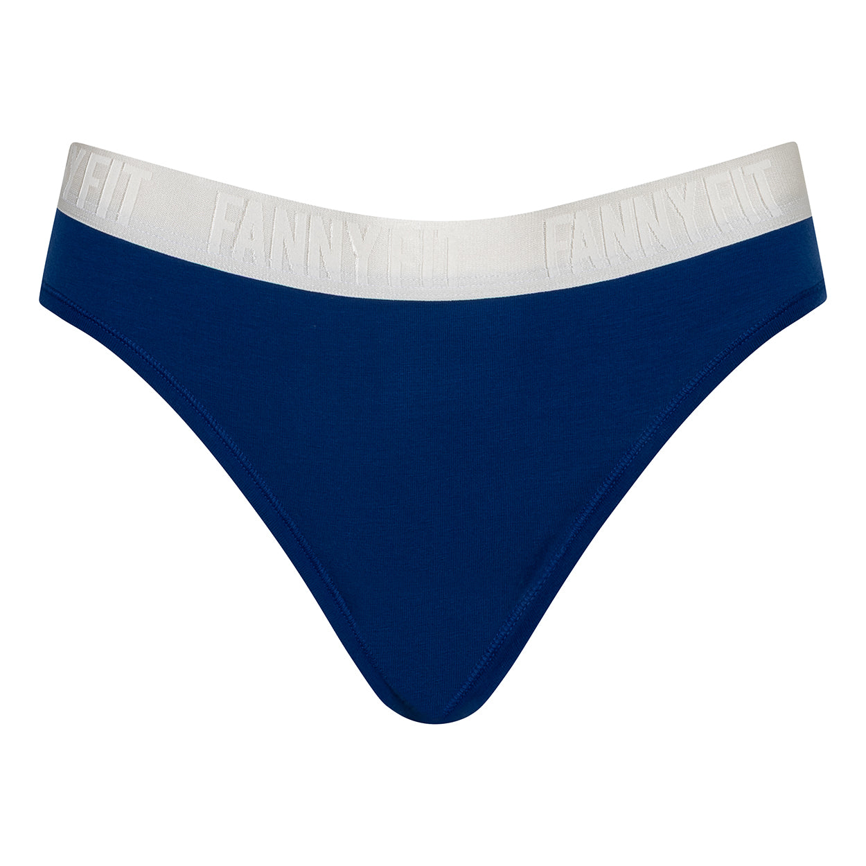 front image of the sporty thong in the color royal blue. 