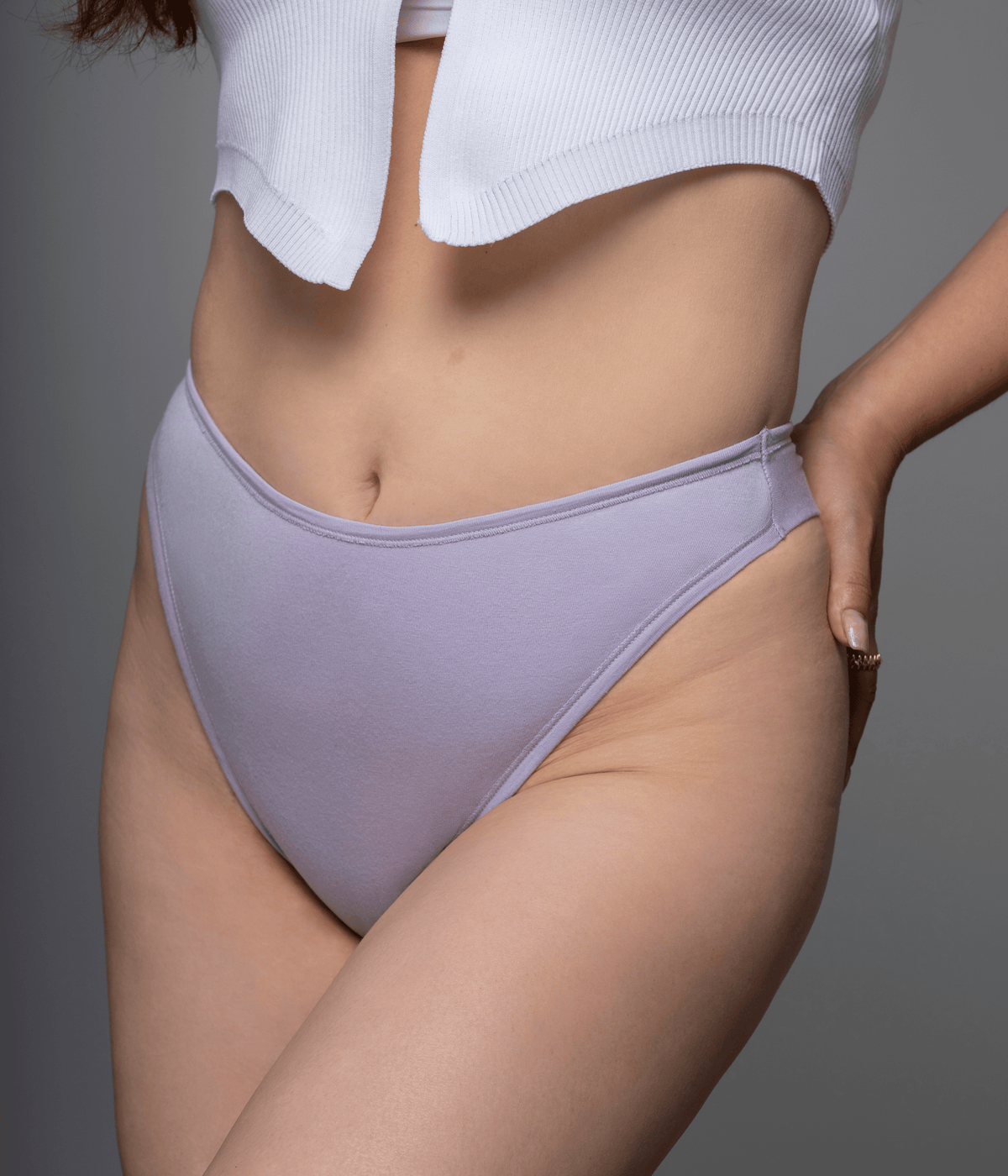 classic high waist thong in the color lilac