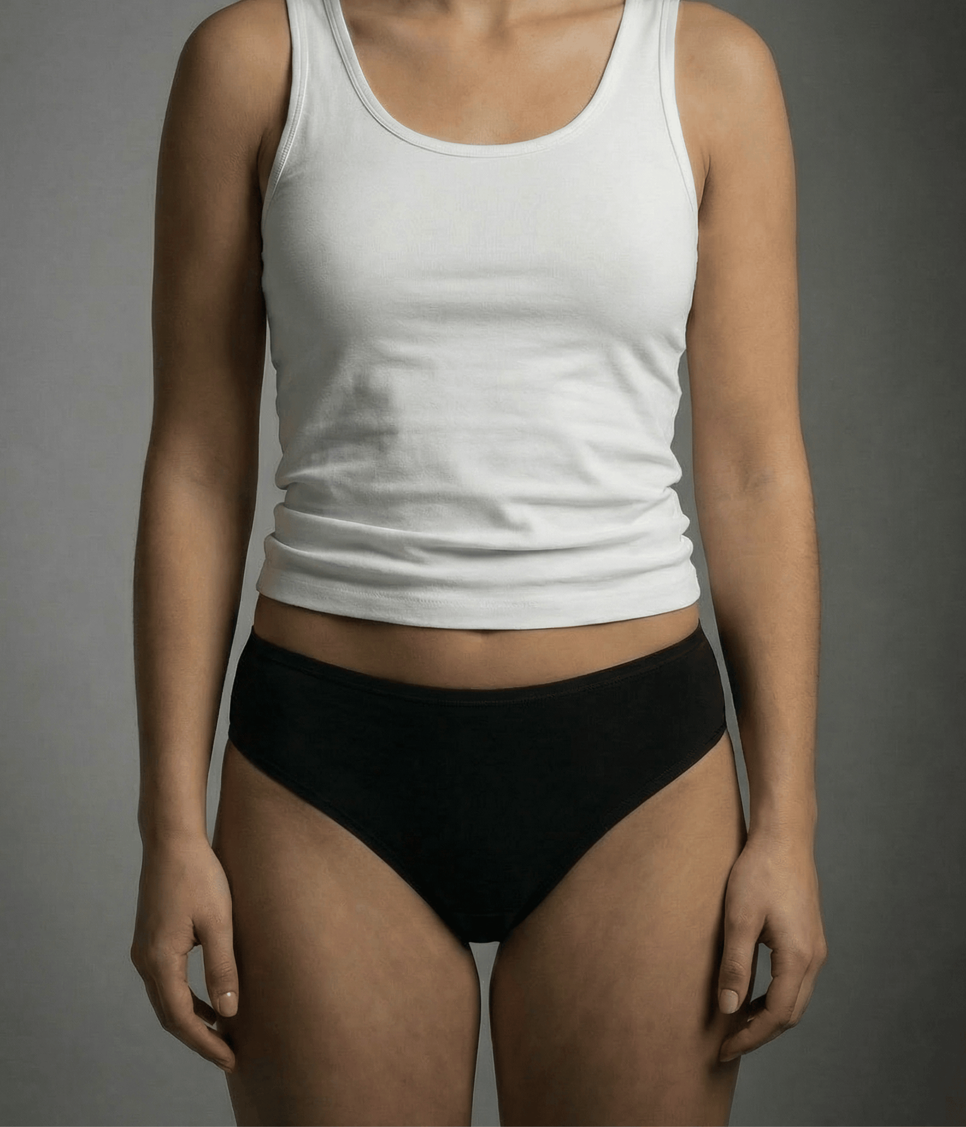 the brief front photo on model 2 in the color black