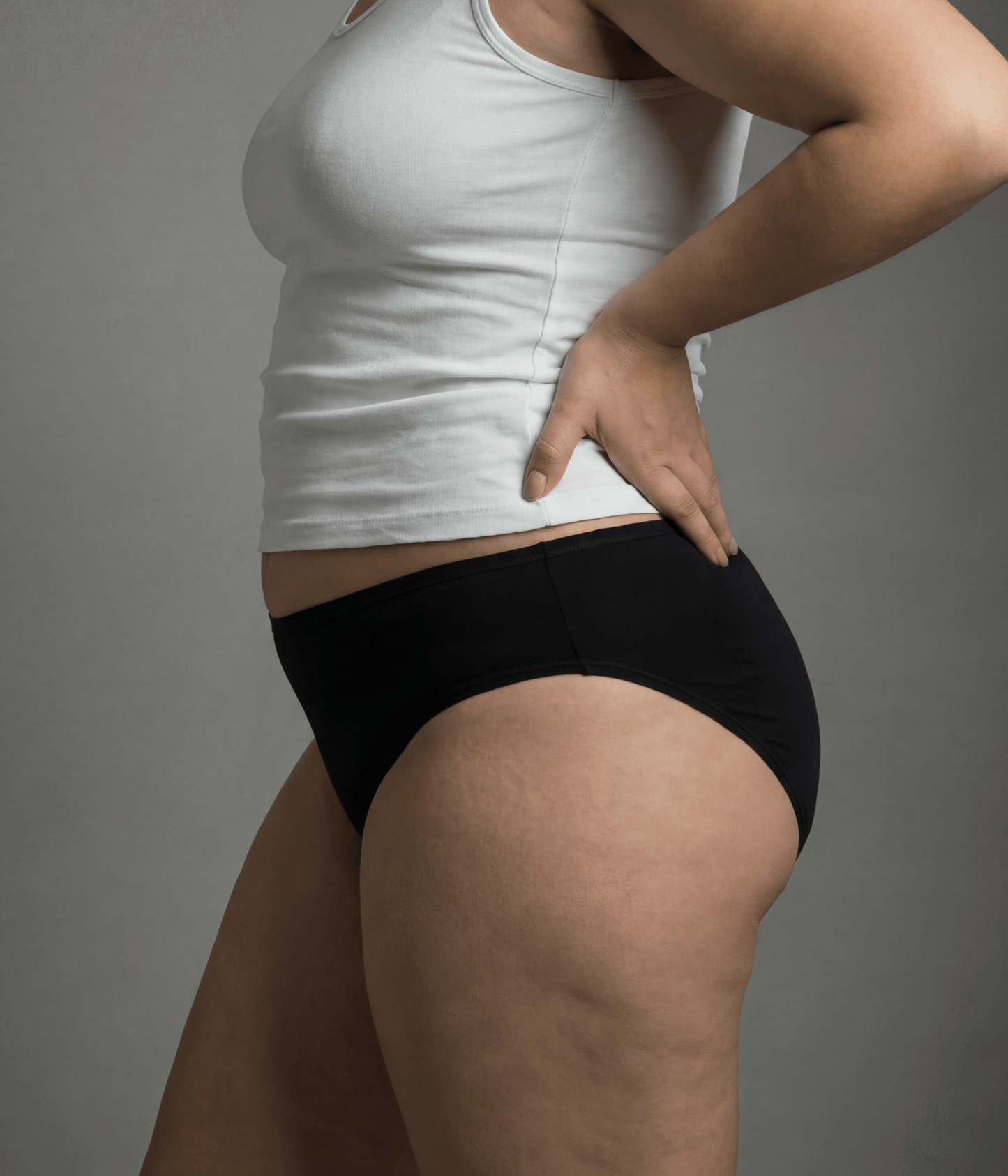 the brief side photo on model 1 in the color black